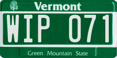 VT license plate WIP071