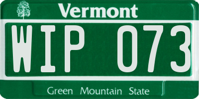 VT license plate WIP073