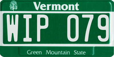 VT license plate WIP079