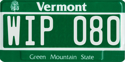 VT license plate WIP080