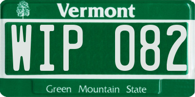 VT license plate WIP082