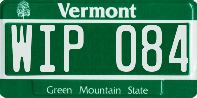 VT license plate WIP084