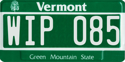 VT license plate WIP085
