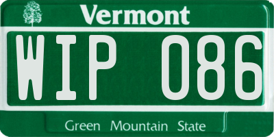 VT license plate WIP086