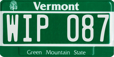 VT license plate WIP087