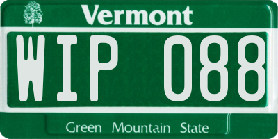 VT license plate WIP088