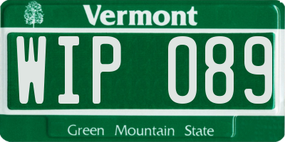 VT license plate WIP089