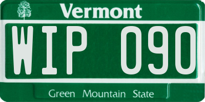 VT license plate WIP090