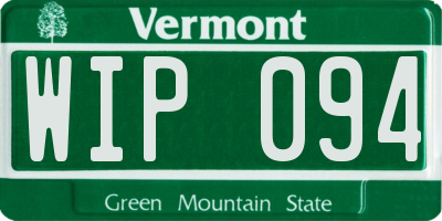VT license plate WIP094