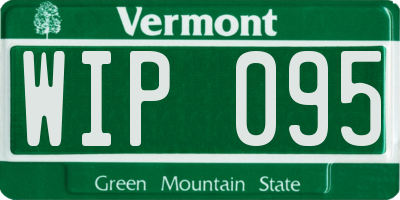 VT license plate WIP095