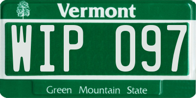 VT license plate WIP097