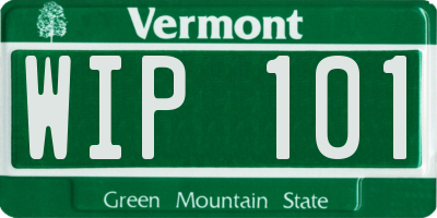 VT license plate WIP101