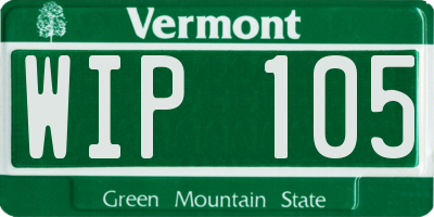 VT license plate WIP105