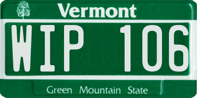 VT license plate WIP106