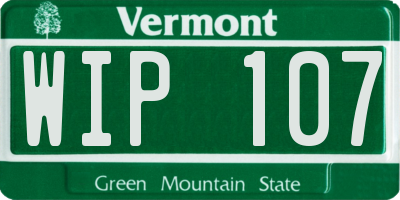 VT license plate WIP107