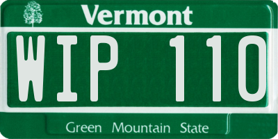 VT license plate WIP110