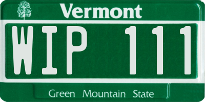 VT license plate WIP111