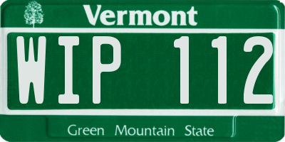 VT license plate WIP112