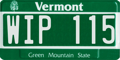 VT license plate WIP115