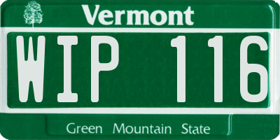VT license plate WIP116