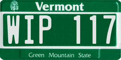 VT license plate WIP117