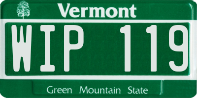 VT license plate WIP119
