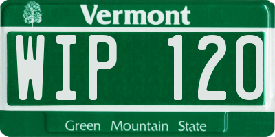 VT license plate WIP120