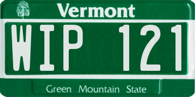 VT license plate WIP121