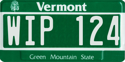 VT license plate WIP124
