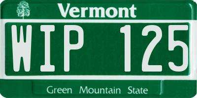 VT license plate WIP125