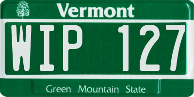 VT license plate WIP127