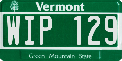 VT license plate WIP129