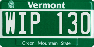 VT license plate WIP130