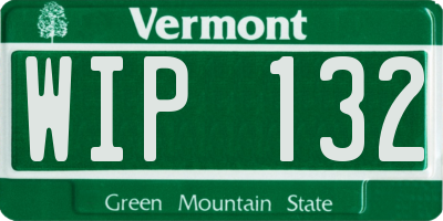 VT license plate WIP132