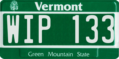 VT license plate WIP133