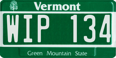 VT license plate WIP134