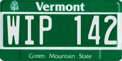 VT license plate WIP142