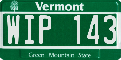 VT license plate WIP143