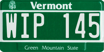 VT license plate WIP145