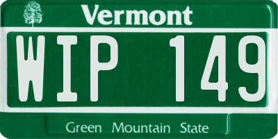 VT license plate WIP149