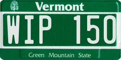 VT license plate WIP150