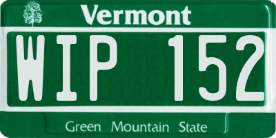 VT license plate WIP152
