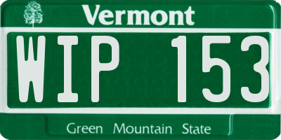 VT license plate WIP153