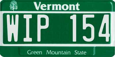 VT license plate WIP154
