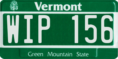 VT license plate WIP156