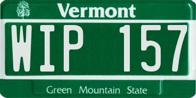 VT license plate WIP157
