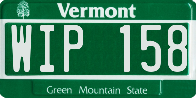 VT license plate WIP158