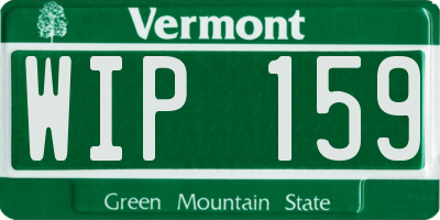 VT license plate WIP159