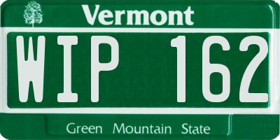 VT license plate WIP162