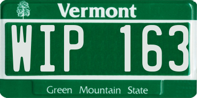 VT license plate WIP163